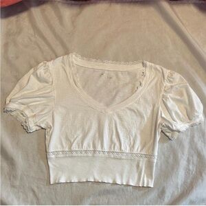 Aerie Lace Trimmed Crop Top Size XL
